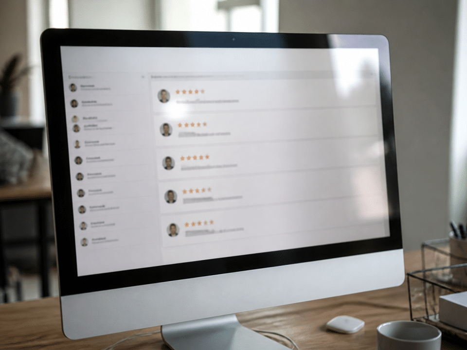 Ecran affichant numero telephone avec commentaires clients visibles